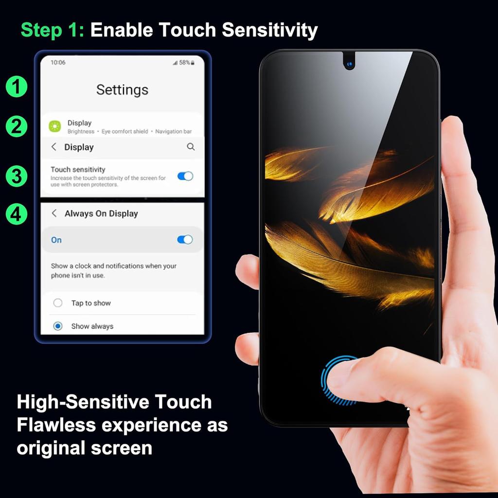 3pcs Fingerprint Unlock Privacy Tempered Glass For Samsung Galaxy S26 S25 S24 Ultra S23 S22 S21 Plus Note 20 Screen Protector Full Coverage Anti-Spy