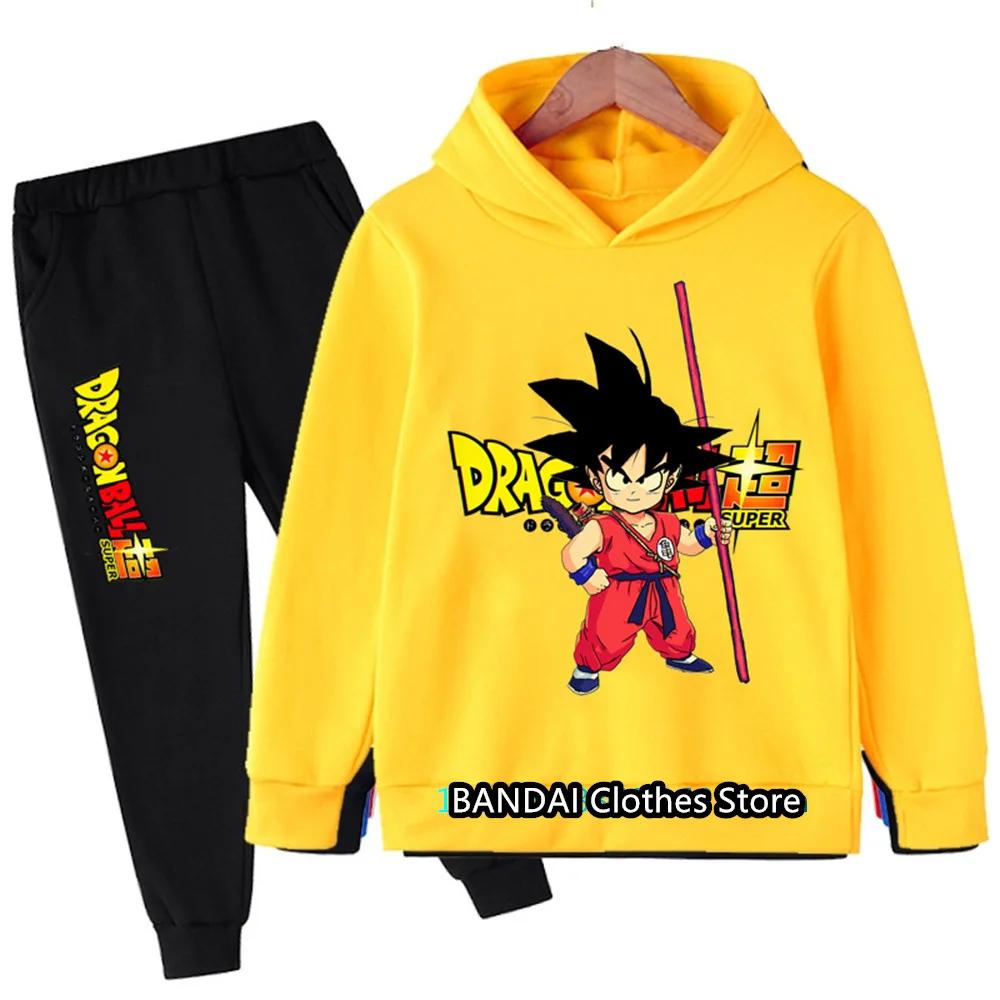 New 2025 Dragonball Hoodie Kids Spring Sportswear Boys and Girls Goku Sweatshirt Boys Clothes Girls Set Hoodie Pantsuit Children
