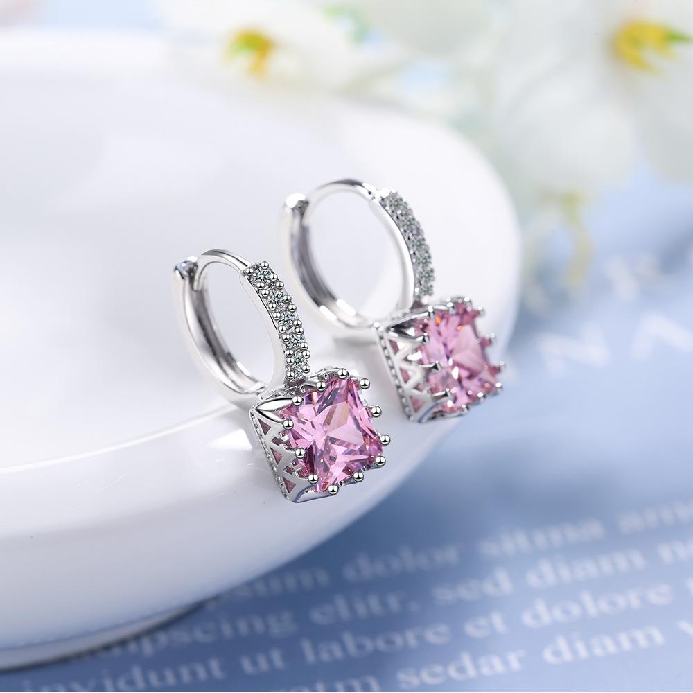 925 Sterling Silver Hot Heart AAA Zircon Stud Earrings For Women Exquisite Student Girlfriend Jewelry Accessories Wedding Party