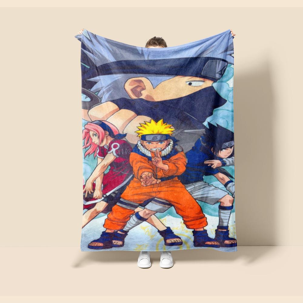 Flannel Blanket Blanket,Naruto Cartoon Sofa Winter Comfort Soft Fluffy Luxury Blanket Adult Home and Decor Microfiber Bedding