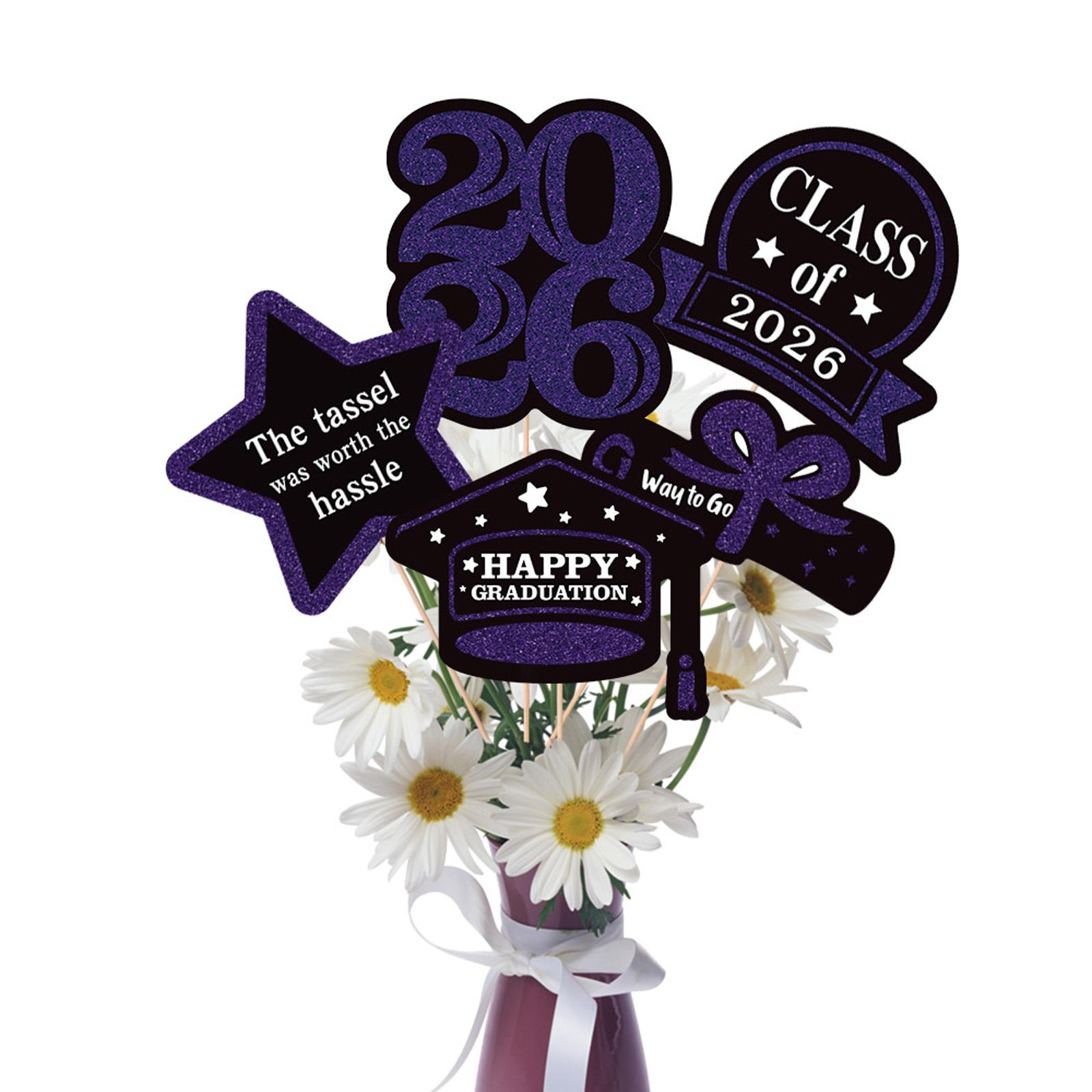 

Graduation Centerpiece Sticks Class of 2026 Table Decorations Paper Cutouts for Party Supplies Event Decor Photo Props One Size