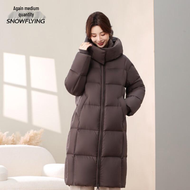 XueZhongFei Women's Solid Hooded Long Down Parka