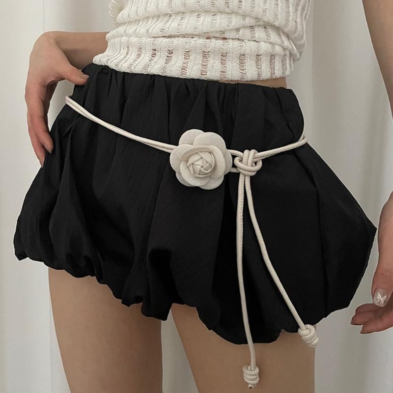Women Shirt Waist Belt Plain Color Adjustable Flower Waist Belt Autumn Winter Woman Coat Sweater Decorative Rope