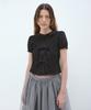 Aobteu Cotton Embroidery Puff Blouse - Black