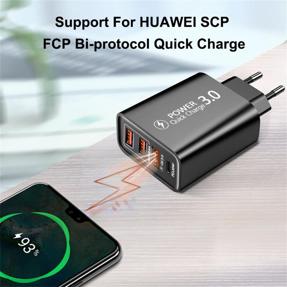 USB Type C Charger 60W PD Fast Charging Phone Charger QC3.0 Wall Power Adapter Travel Charger for Samsung Huawei