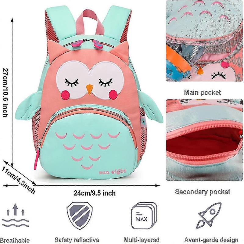 Kids Backpack Kindergarten Schoolbag Waterproof Backpack Cartoon Schoolbag Preschool Unisex Gift, Cute Owl 25-26