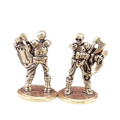 Retro Messing Skelett Krieger Statue Schreibtisch Ornamente Heim Raum Dekorationen Vintage Handwerk Skelett Mann Figuren Miniaturen