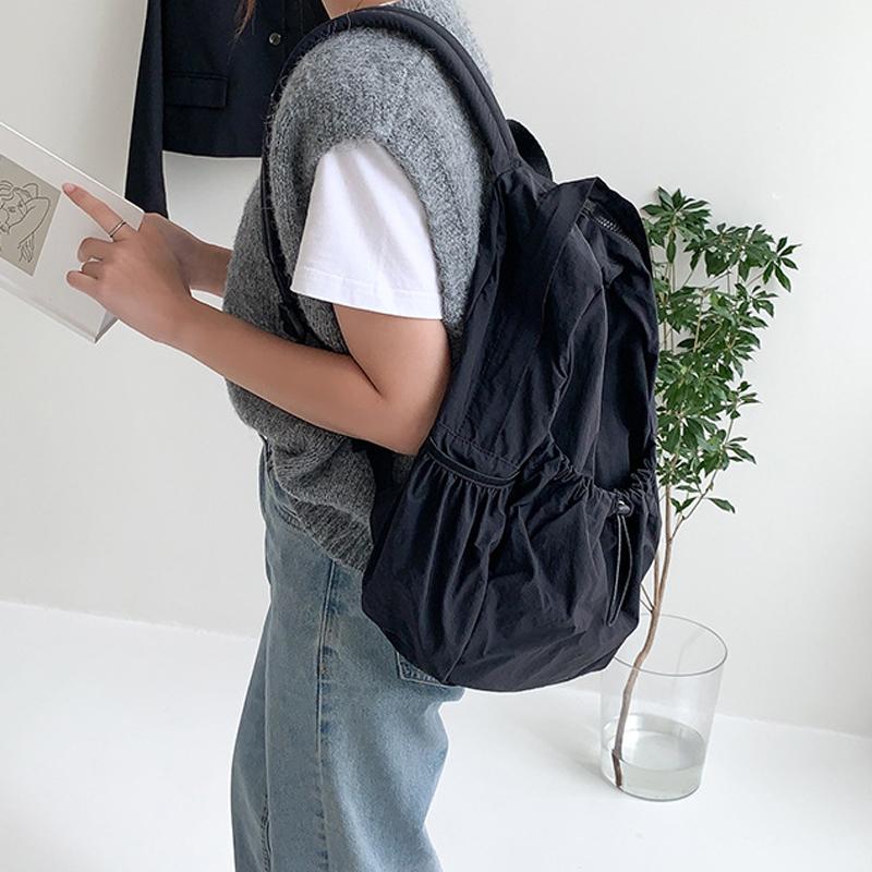 Minimalist Nylon Backpack for Women's Summer Korean Style Summer Edition Commuter Large Capacity Lightweight Student Backpack
