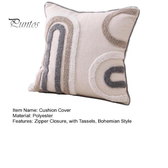Bay Window Cushion Cover Bohemian Geometric Tufted Throw Pillow with Tassels Case Decorative Boho for Home Farmhouse Sofa Couch Bedroom