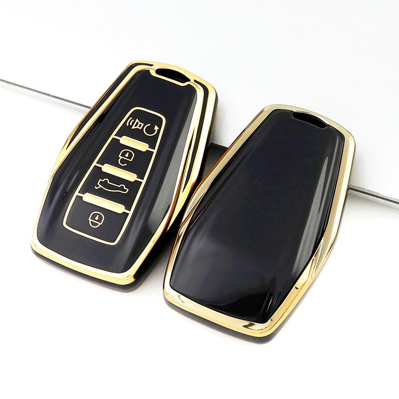Gold Edge Fashion TPU Auto Shell Holder Bag For Geely Coolray Atlas Boyue NL3 Emgrand X7 EX7 SUV GT GC9 Borui Car Key Cover Case