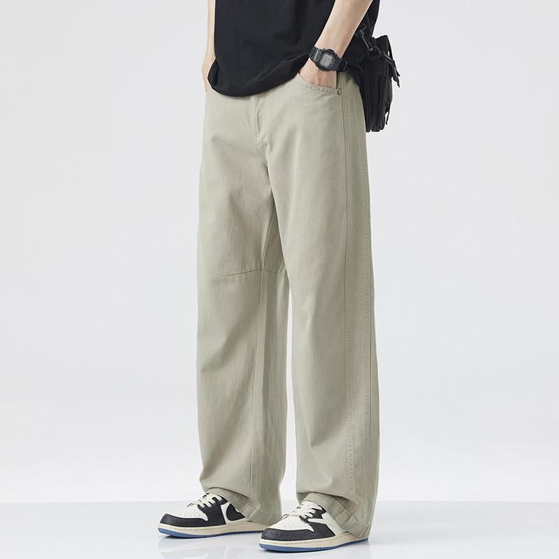 Minger | American retro trendy brand Lyocell casual pants men's summer thin loose wide-leg straight trousers