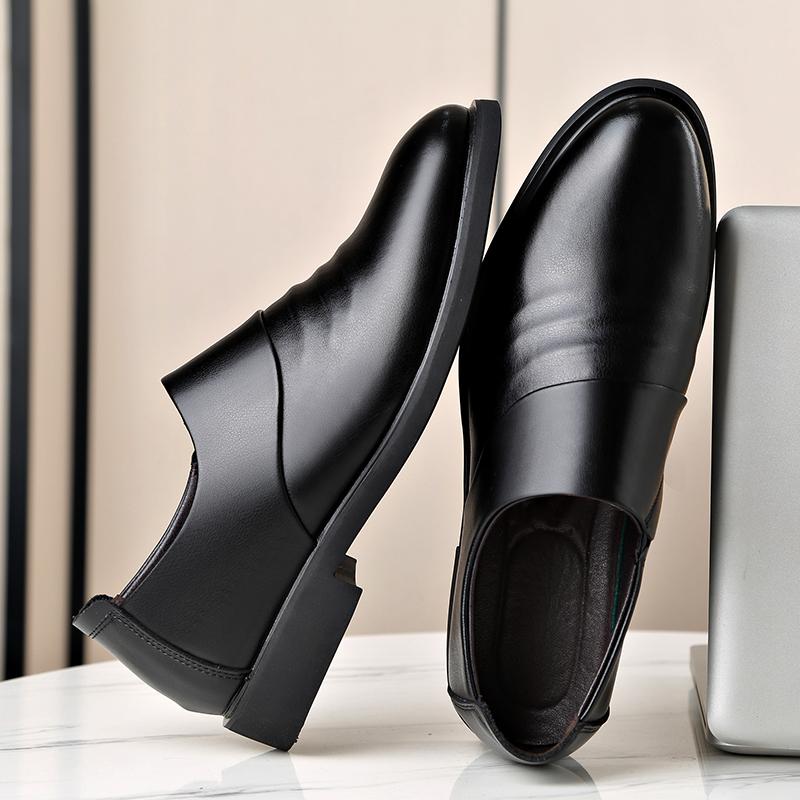 Mote Casual Lær Herre Formelle Business Sko Elegante Dress Loafers Enkle Slip-on Flats Fritid Gå Kjøresko Mann Oxford Sko