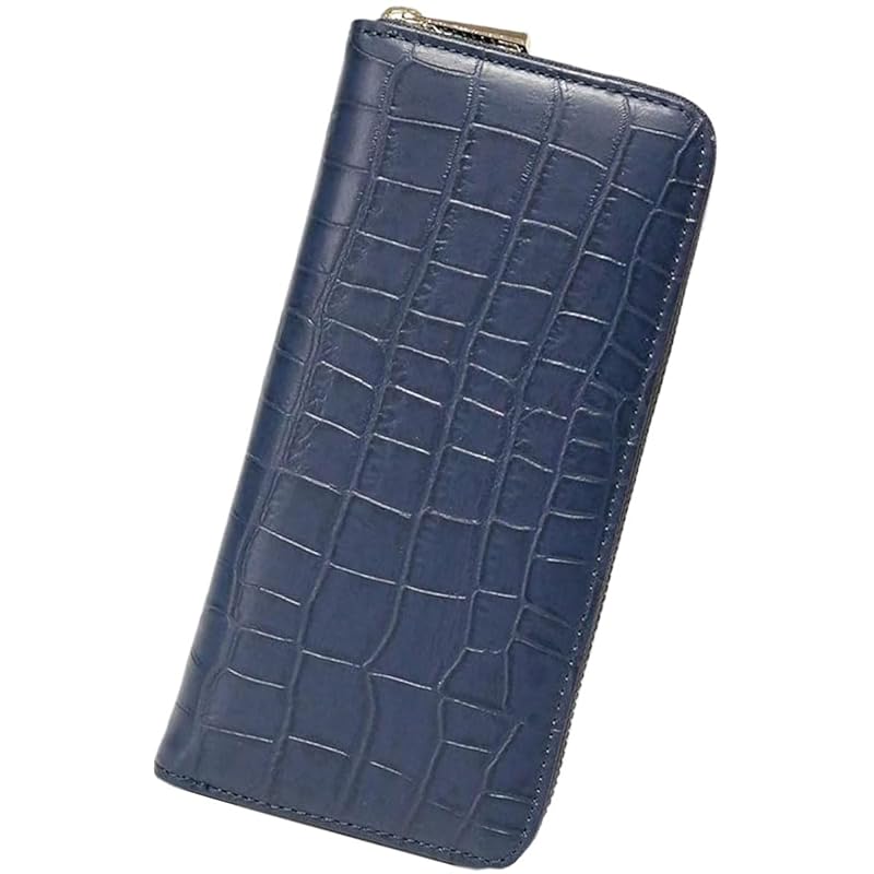 

[FashionBerry] navy genuine leather cowhide leather wallet round zipper long wallet round zip long wallet men s ladies bifold bi-fold male woman long