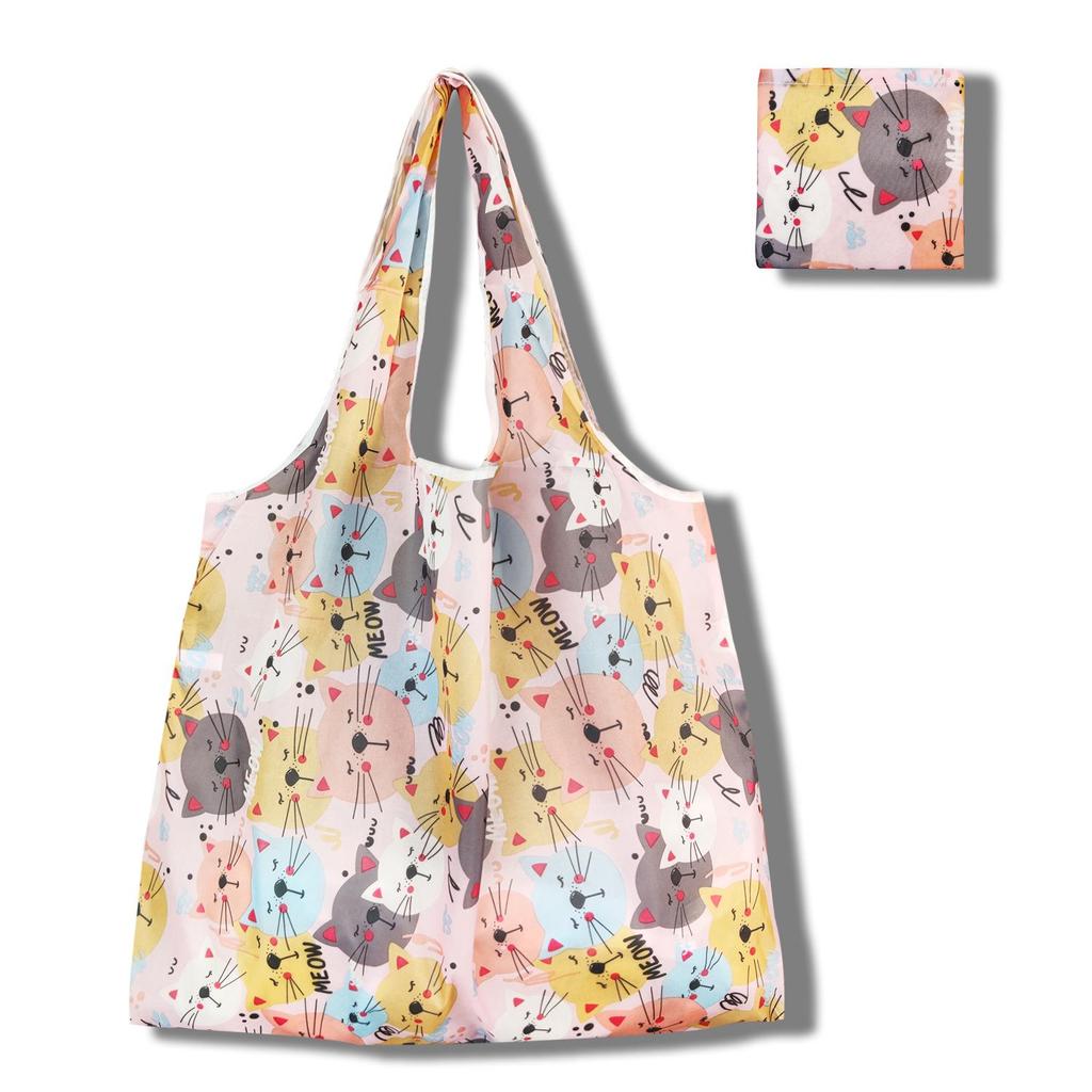 Eco-Friendly Large Capacity Foldable Tote Bag - Creative, Portable, Printed, and In Stock