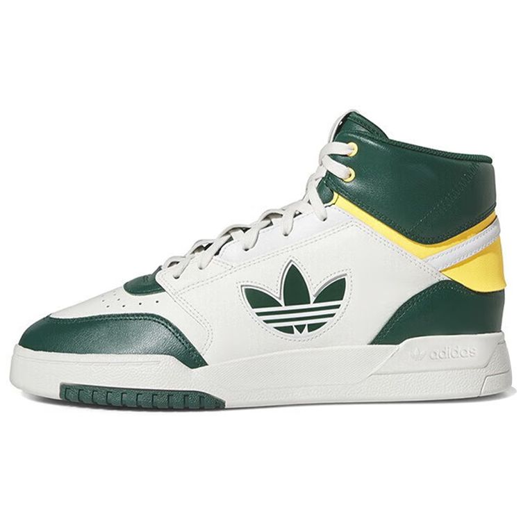 Adidas Originals Drop Step Comfortable Trendy Lightweight Durable Non-Slip High-Top Skate Shoes Unisex Skate Shoes White Green FZ5712