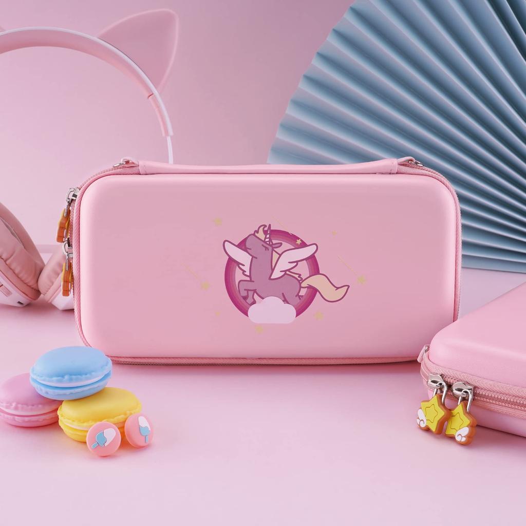 Carrying Case Compatible with eXtremeRate PlayVital Switch Hard Portable Soft Bellet Lining Switch Storage Carrying Case Compatible with Nintendo