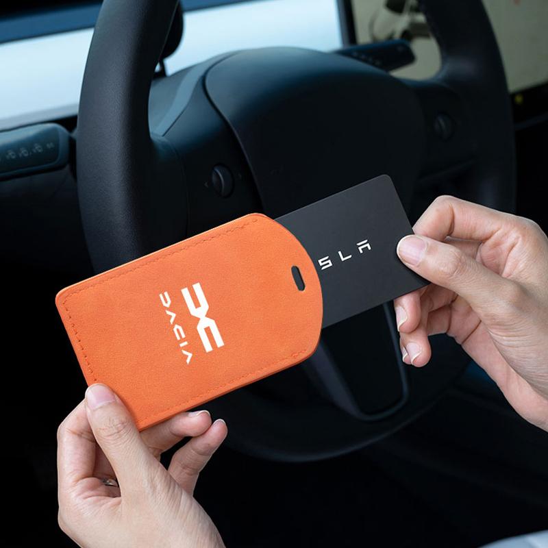 1Pcs Suede Car Key Card Cover Keychain Car Key Accessories For Dacia Duster Logan Spring Sandero Stepway Dokker Lodgy Jogger MCV