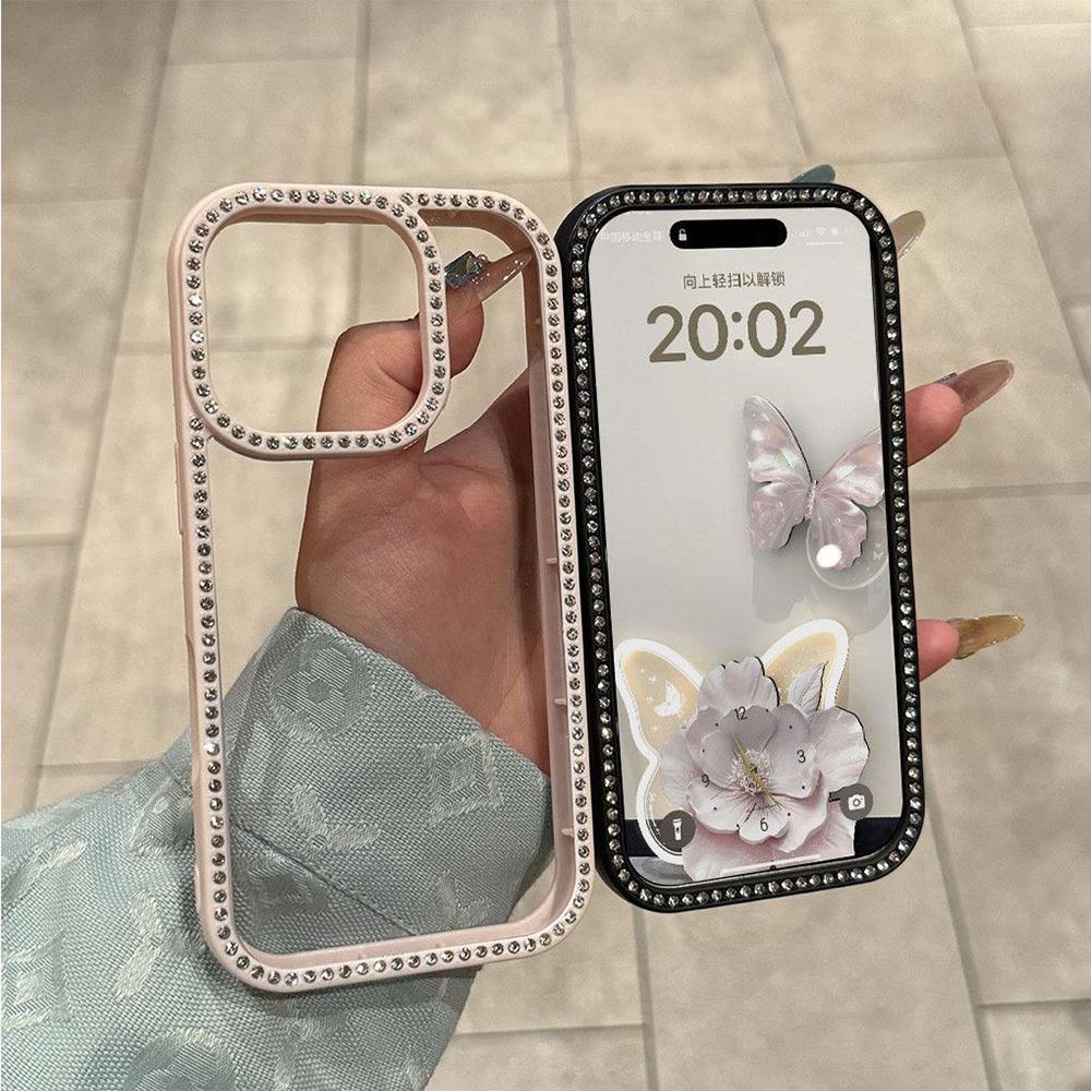 Luxury Transparent Diamond Jewelled Phone Case For iPhone 17 16 15 14 13 12 11 Pro Max Plus Air Glitter Bumper Back Cases Cover