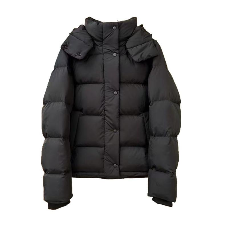 White duck down small down jacket hooded short thickened new loose duck down jacket to keep warm
