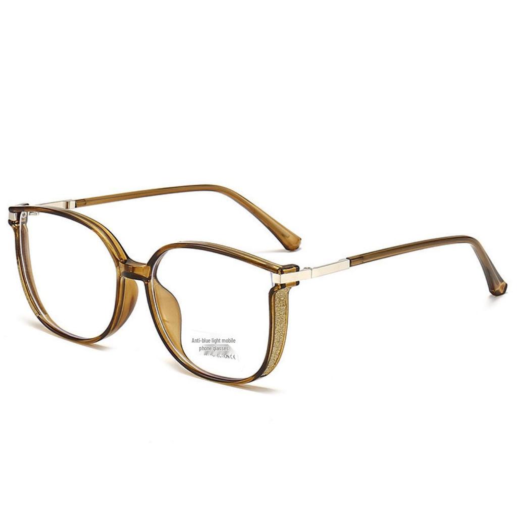 New Color-Changing Anti-Blue Light Reading Glasses with Large Irregular Trendy Frame and Slimming Korean Style Design.