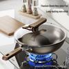 Double-Sided Non-Stick Titanium Wok, Flat Bottom, Compatible with Induction Cookers and Gas Stoves