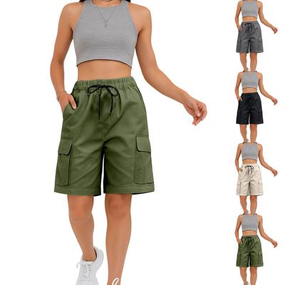 Women's Summer Work Pants Are Loose Comfortable Casual Fashionable With Multiple Pockets And Solid Color Shorts
