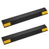 Parking Stopper, 446 mm 2 Pcs Heavy Duty Parking Aid for Garage, PP Curb Garage Floor Stopper with Reflective Strips, Vehicles Gadgets for Cars Vans