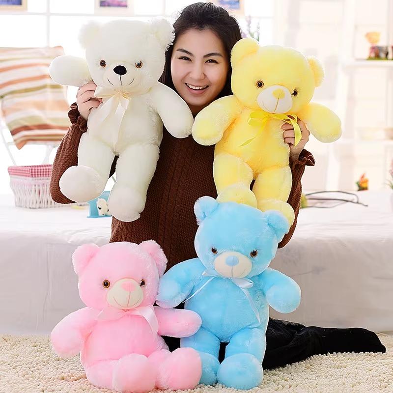 Valentine's Day Gift 30cm LED Light up Teddy Bear Plush Stuffed Toy Glowing Plush Teddy Bear