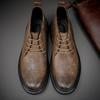 Men's Leather Shoes Retro  Boots High Top Leather Shoes