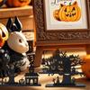 Halloween Party Decorations 4 Pcs Set Wooden Black Cat Bat Spider Web Home Table Sign Decor Supplies for Spooky Fun