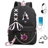 Anime Cosplay School Backpack With Chain Strap Teens - Lightweight Waterproof Canvas Rucksack High Students
