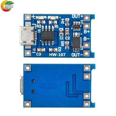 10PCS 5V Micro USB 1A 18650 TP4056 Lithium Battery Charging Board with Protection Charger Module