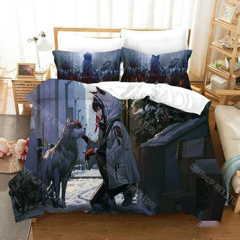 3D Printed Arknights Anime Game Bedding Set for Boys Girls Duvet Cover And Pillowcase Twin Queen King Full Single Double Sizes