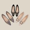 Galaxy rhinestone flat-soled women's shoes gradually change satin pleated surface pointed women's shoes small fragrant wind shallow mouth single shoes