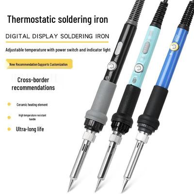 60W Adjustable Temperature Electric Soldering Iron Kit for Household and Industrial Use