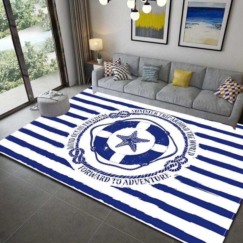 Nautical Rugs for Kids, Bedroom, Kitchen, Living Room & Bathroom - Stylish Home Decor Floor Mats