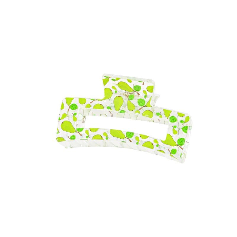 Sweet Fruit Heart-shaped Printed Grab Clip Shark Clip Simple and Fresh Semi-tied Hair Clip and Hair Accessory