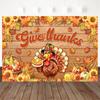 Thanksgiving Turkey Maple Leaf Sunflower Theme Banner Background Birthday Party Home Decoration Photography Background Cloth