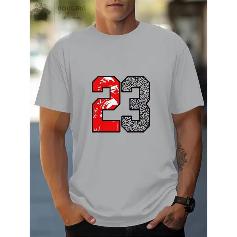 Sommar 3D-tryck Kläder Herr Grafiska T-shirts Herr Sommarkläder Oversized T-shirt Man Kortärmad T-shirt 23 Randig Design Jersey Toppar