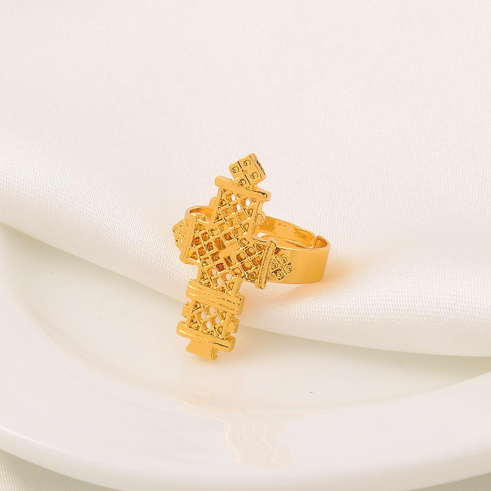 Heta etiopiska zirkonset Koptiska kors Rena guldiga set Nigeria Eritrea Kenya Habesha-stil