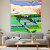 Boho Chic Wall Tapestry With Moon Phase Floral Starry Sky Design Bedroom Yoga Studio Decor