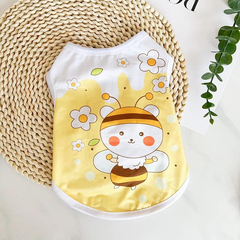 Cute Cartoon Print Dog Vest Thin Breathable Pet Clothes for Small Dogs And Cats Spring Summer Wear - Pet Dog Clothes