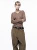 Chaenseseunoi Soft Cable V-Neck Knit - Brown /W243Tp02Br