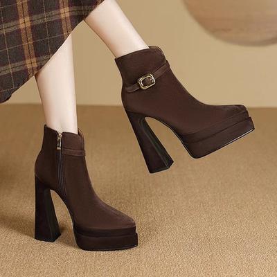 Mode Super High Heels Damen Stiefeletten Spitze Luxusschuhe Mode Winter Damen Pumps 2025 Kleid Luxus Botas De Mujer Zapatos