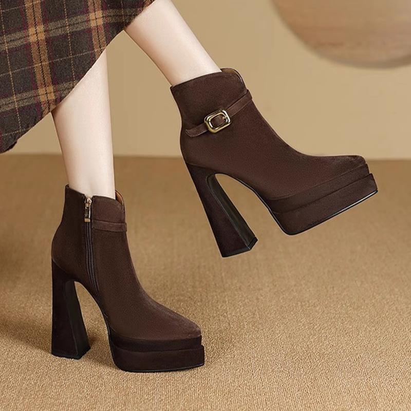 Fashion Super High Heels Women Ankle Boots Pointed Toe Luxury Shoes Fashion Winter Woman Pumps 2025 Dress Luxury Botas De Mujer Zapatos