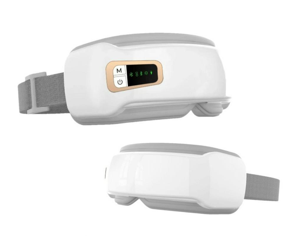 

Умный массажер для глаз 5 режимов Вибрация Воздушная подушка Компрессия Инструмент для ухода за глазами Bluetooth Музыка Массажные очки для глаз Расслабление глаз Усталость белый