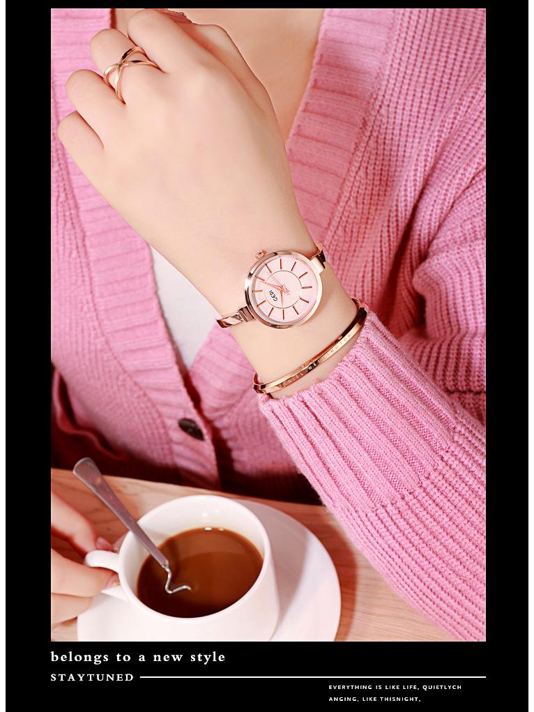 Gedi Women's Luminous Waterproof Bracelet Watch - Large Dial, Simple & Exquisite Design