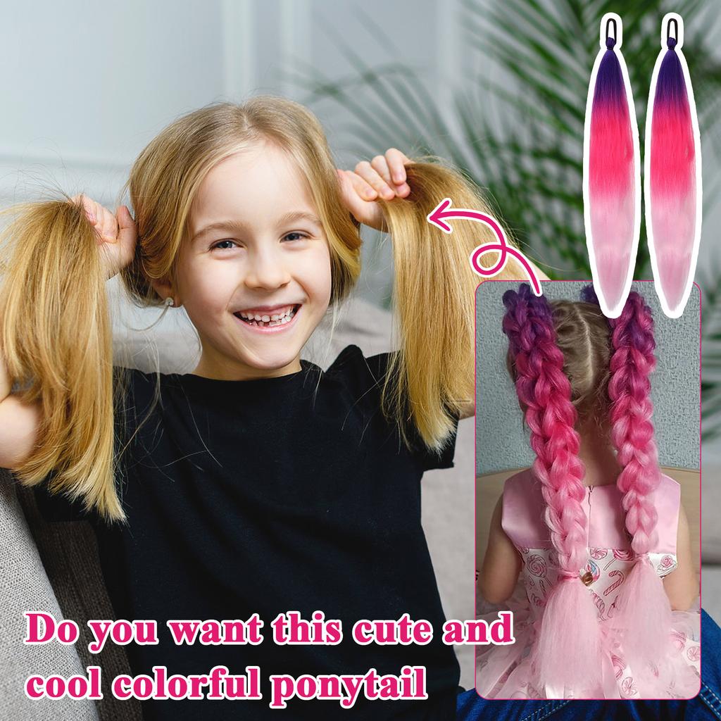 2 BUC Frânghie Elastică Colorată Bandă de Cauciuc Box împletitură Perucă Coadă de Cal Extensii de Păr