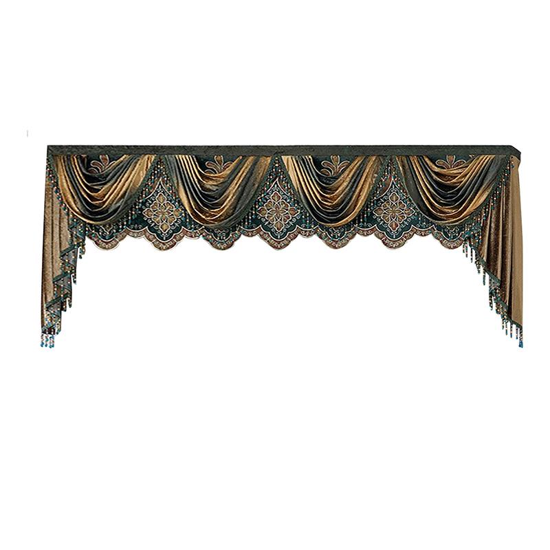 

Living room bedroom balcony floor-to-ceiling window Valance finished European retro gorgeous window Valance 1pc 52inch x 18inch&Grommet Top