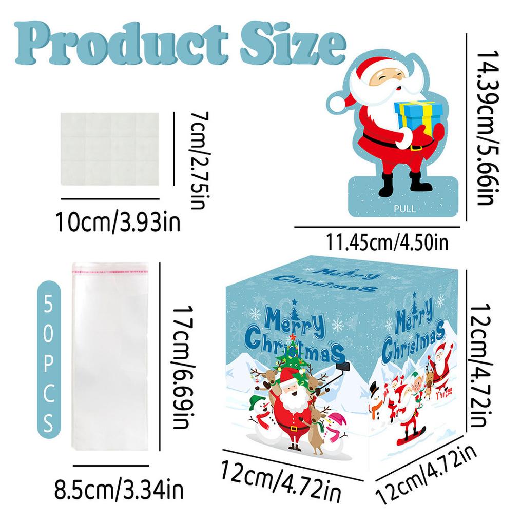 Santa Party Theme Decorations Paper Props Gift Box Christmas Occasions Gifts And